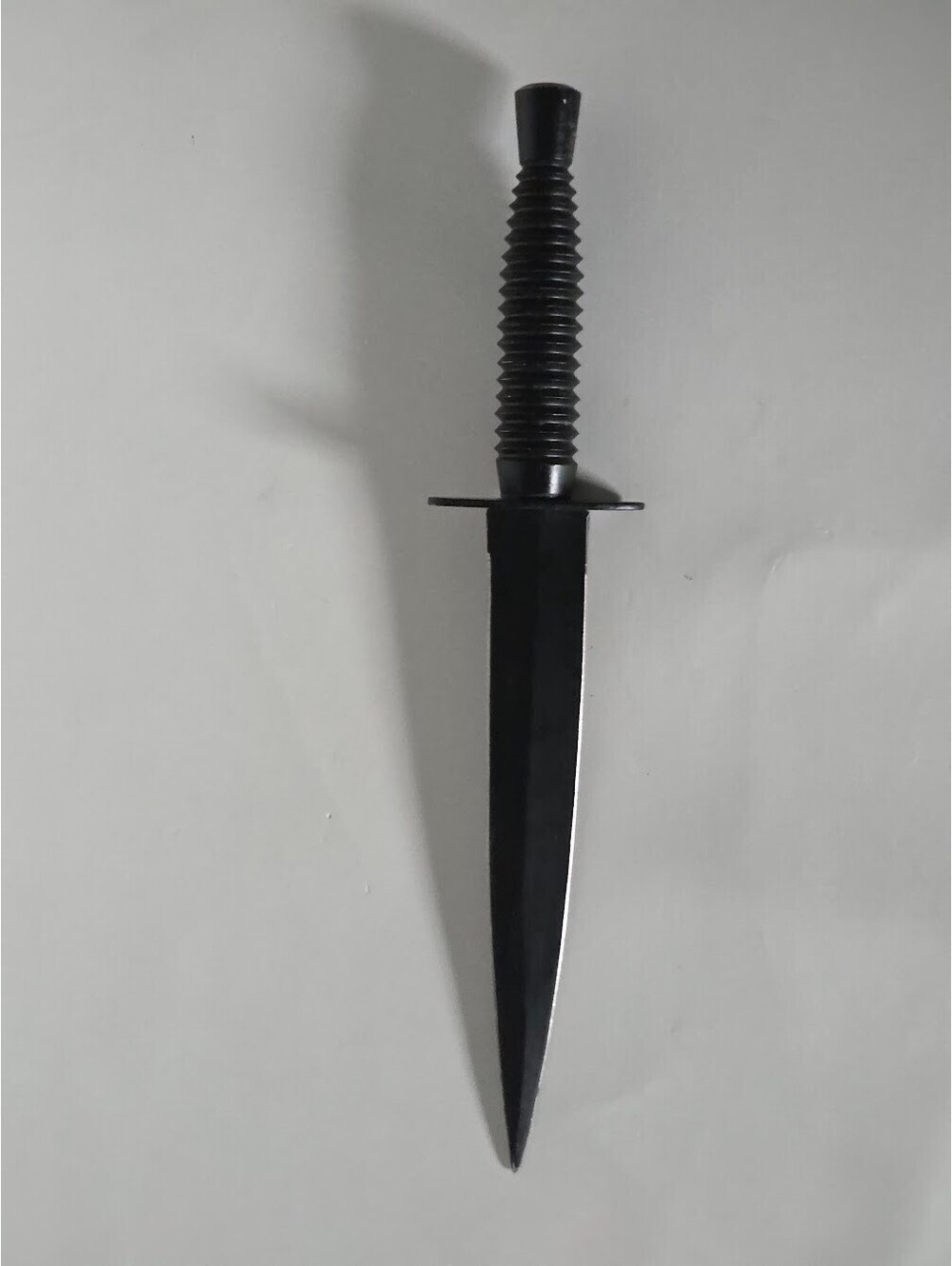 Commando Knife Double Edge Hidden Tang Black Aluminum Handle Dagger 7.5" x 4.5"